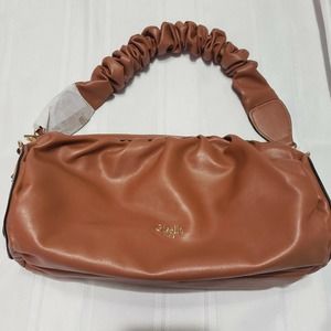 Giselle Paris Brown Orange Satchel Purse Shoulder Bag